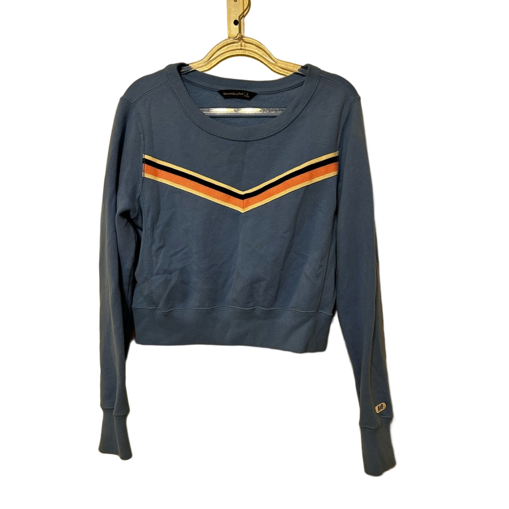 🪗Abercrombie & Fitch Blue Chevron Sweatshirt size S women’s GUC..